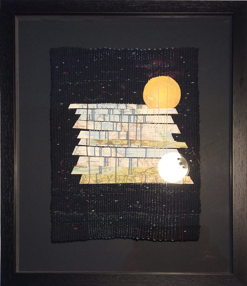  Lorraine Darwen - Gaia, 43 x 42cm, Linen, wool, silk, old maps  